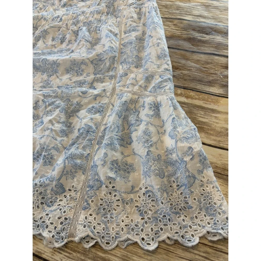 Rachel Ashwell Sz‎ M Blue Floral Cotton Nighte Cottagecore Coquette Girly